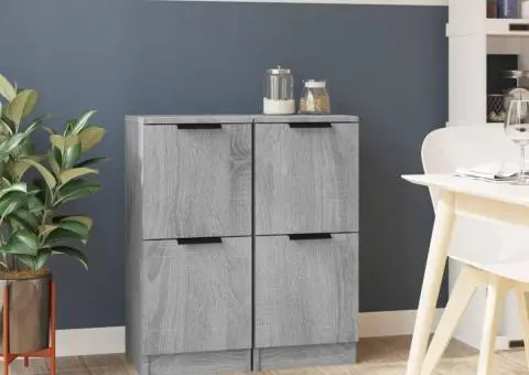 Dulapuri, 2 buc., gri sonoma, 30x30x70 cm, lemn prelucrat - 1/5