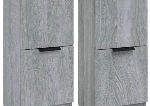 Dulapuri, 2 buc., gri sonoma, 30x30x70 cm, lemn prelucrat - 2/5