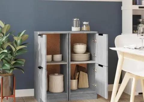 Dulapuri, 2 buc., gri sonoma, 30x30x70 cm, lemn prelucrat - 3/5