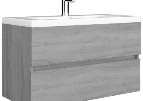 Dulap chiuvetă, sonoma gri, 80x38,5x45 cm, lemn prelucrat - 4/5