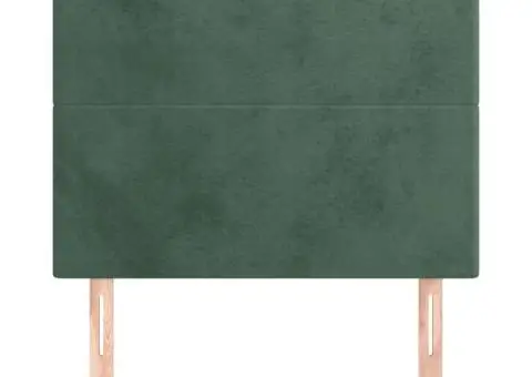 Tăblii de pat, 2 buc, verde închis, 90x5x78/88 cm, catifea - 3/5