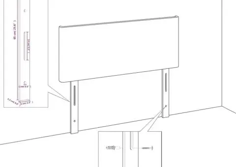 Tăblii de pat, 2 buc, alb, 90x5x78/88 cm, piele ecologică - 5/5