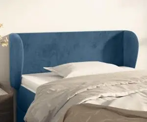 vidaXL Tăblie pat cu aripioare albastru închis 83x23x78/88 cm catifea