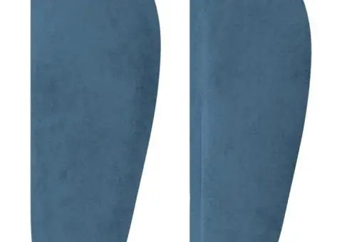 Tăblie pat cu aripioare albastru închis 83x23x78/88 cm catifea - 4/5