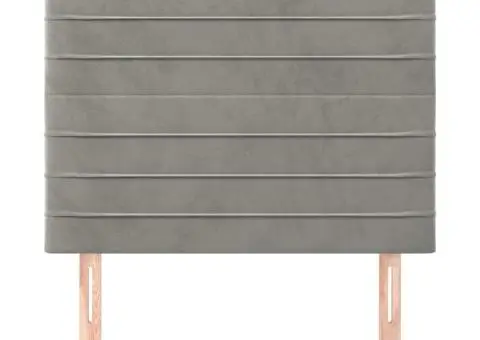 Tăblii de pat, 2 buc, gri deschis, 100x5x78/88 cm, catifea - 3/5