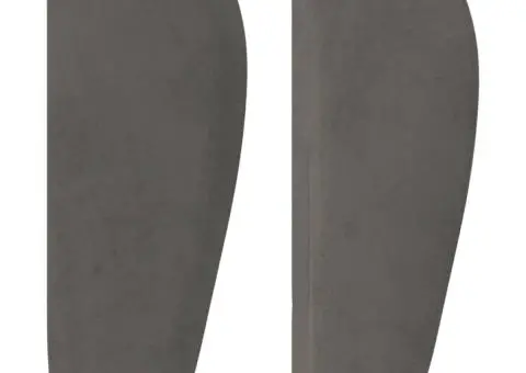 Tăblie de pat cu aripioare gri închis 163x23x78/88 cm catifea - 4/5