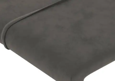Tăblie de pat cu aripioare gri închis 163x23x78/88 cm catifea - 5/5