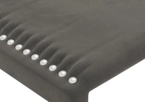 Tăblie de pat cu aripioare gri închis 203x23x118/128 cm catifea - 5/5