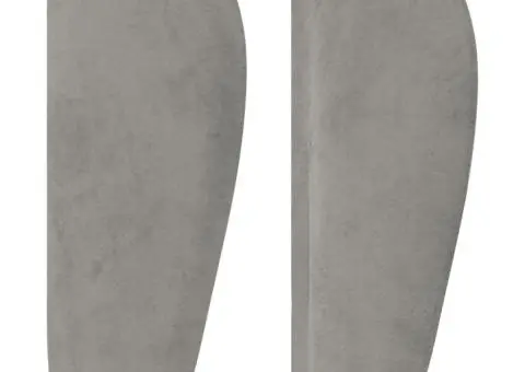 Tăblie de pat cu aripioare gri deschis 103x23x78/88 cm catifea - 4/5