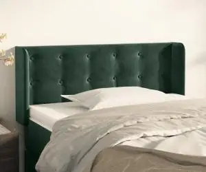 vidaXL Tăblie de pat cu aripioare verde închis 103x16x78/88 cm catifea