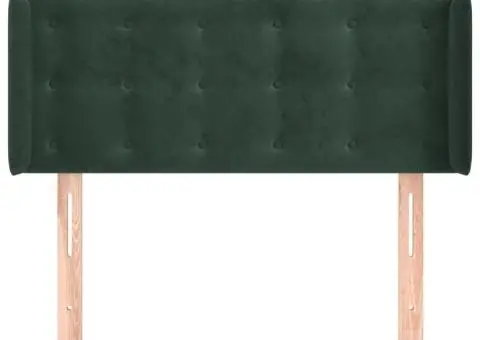 Tăblie de pat cu aripioare verde închis 103x16x78/88 cm catifea - 3/5