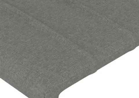 Tăblie de pat cu aripioare gri închis 183x16x118/128 cm textil - 5/5