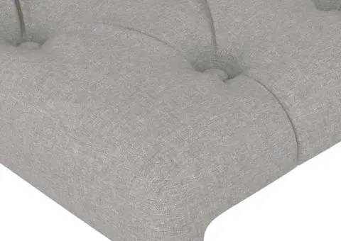 Tăblie de pat cu aripioare gri deschis 83x16x118/128 cm textil - 5/5