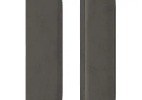 Tăblie de pat cu aripioare gri închis 163x16x78/88 cm catifea - 4/5