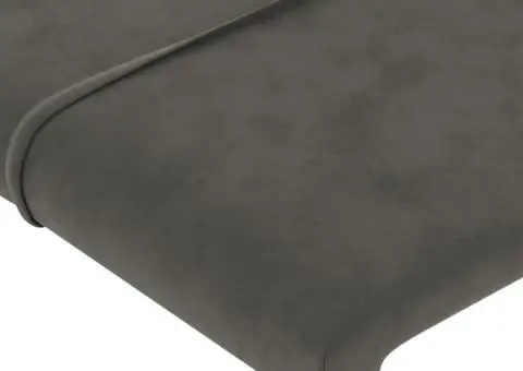 Tăblie de pat cu aripioare gri închis 163x16x78/88 cm catifea - 5/5