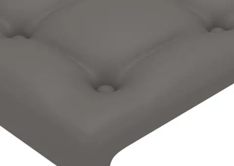 Tăblie de pat cu LED, gri, 90x5x78/88 cm, piele ecologică - 5/5