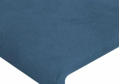 Tăblie de pat cu LED, albastru închis, 203x16x118/128cm catifea - 5/5