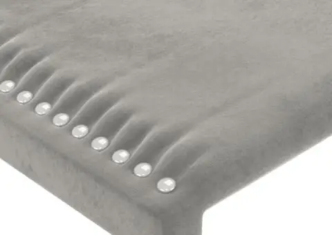 Tăblie de pat cu LED, gri deschis, 163x16x118/128 cm, catifea - 5/5