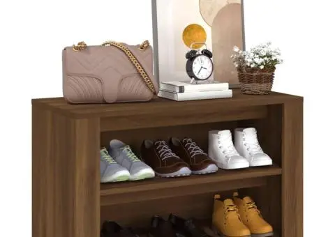 Pantofar, stejar maro, 75x35x45 cm, lemn prelucrat - 4/5