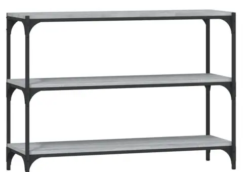 Raft de cărți gri sonoma 100x33x70,5 cm, lemn prelucrat și oțel - 2/5