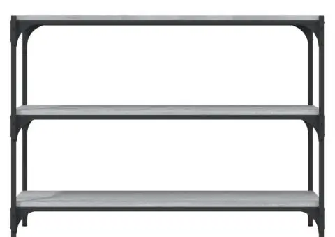 Raft de cărți gri sonoma 100x33x70,5 cm, lemn prelucrat și oțel - 5/5