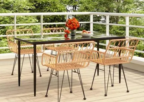 Set mobilier de grădină, 5 piese, poliratan - 1/5