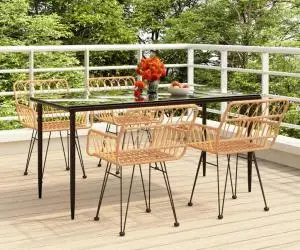 vidaXL Set mobilier de grădină, 5 piese, poliratan