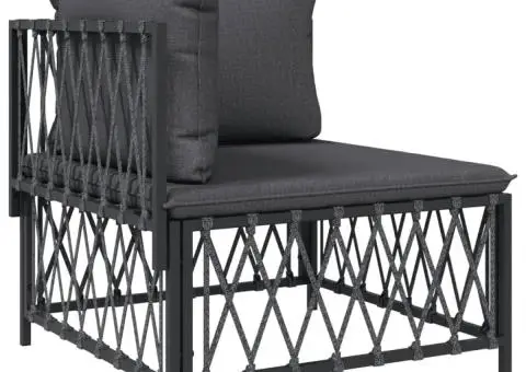 Set mobilier de grădină, 6 piese, cu perne, antracit, oțel - 4/5