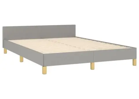 Cadru de pat fără saltea, gri deschis, 140x190 cm, textil - 5/5