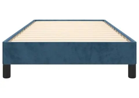 Cadru de pat fără saltea, albastru închis, 90x190 cm, catifea - 5/5