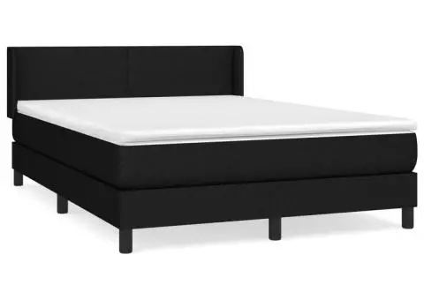 Pat box spring cu saltea, negru, 140x200 cm, textil - 2/5