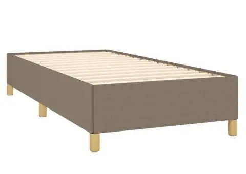 Pat box spring cu saltea, gri taupe, 100x200 cm, textil - 4/5