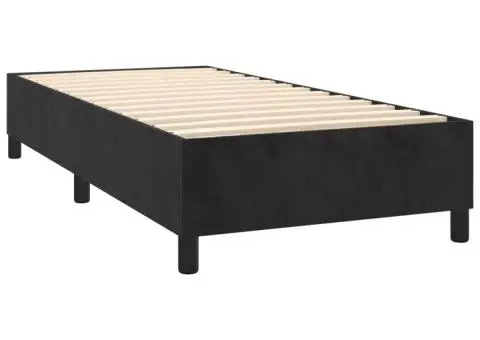 Pat box spring cu saltea, negru, 100x200 cm, catifea - 4/5
