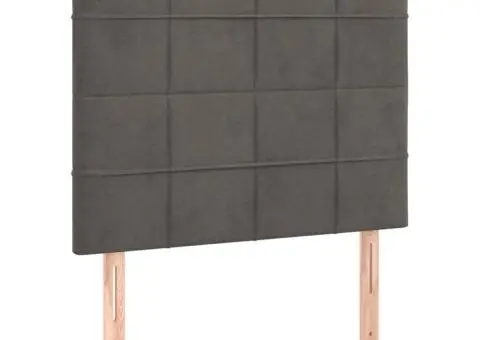 Pat box spring cu saltea, gri închis, 90x200 cm, catifea - 5/5