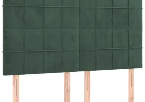 Pat box spring cu saltea, verde închis, 140x200 cm, catifea - 5/5