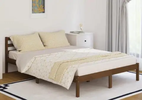 Cadru de pat, maro miere, 140x200 cm, lemn masiv de pin - 1/5