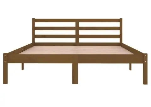 Cadru de pat, maro miere, 140x200 cm, lemn masiv de pin - 4/5
