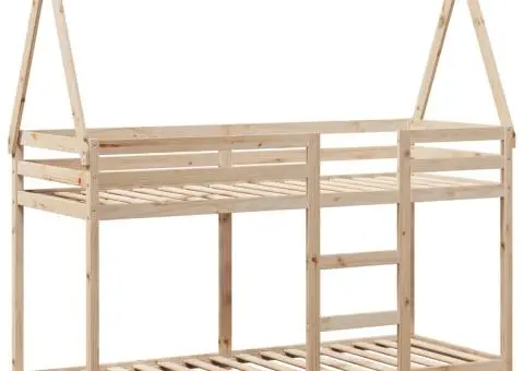 Pat supraetajat fără saltea, 90x190 cm, lemn masiv de pin - 3/5