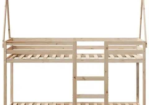 Pat supraetajat fără saltea, 90x190 cm, lemn masiv de pin - 4/5