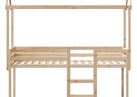 Pat supraetajat fără saltea, 90x200 cm, lemn masiv de pin - 4/5