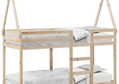 Pat supraetajat fără saltea, 90x200 cm, lemn masiv de pin - 2/5