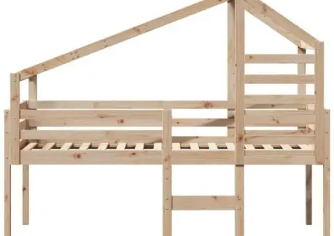 Pat înalt cu acoperiș, 80x200 cm, lemn masiv de pin - 4/5