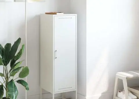 Dulap înalt, alb, 36x39x123 cm, oțel - 3/5