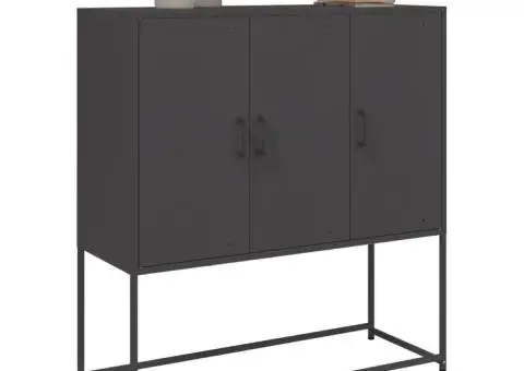 Dulap înalt, negru, 100,5x39x107 cm, oțel - 5/5