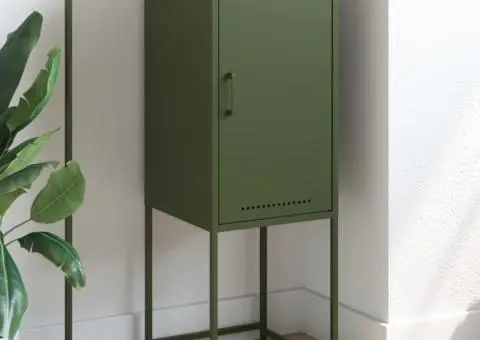 Dulap înalt verde măslină 36x39x107 cm oțel - 1/5