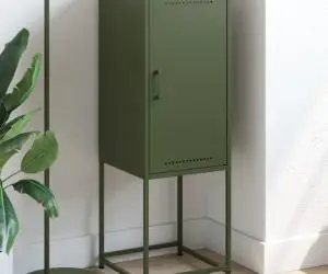 vidaXL Dulap înalt verde măslină 36x39x107 cm oțel