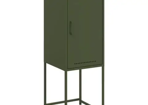 Dulap înalt verde măslină 36x39x107 cm oțel - 2/5