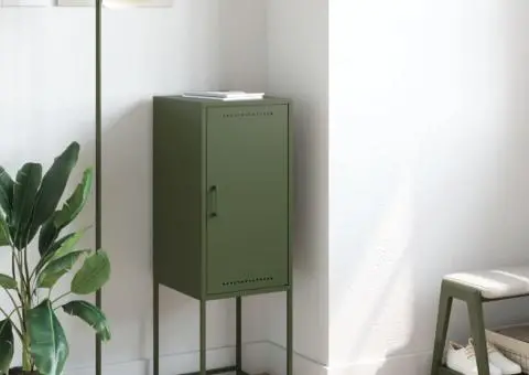 Dulap înalt verde măslină 36x39x107 cm oțel - 3/5