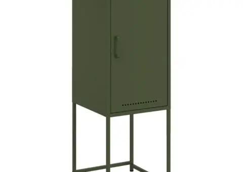 Dulap înalt verde măslină 36x39x107 cm oțel - 4/5