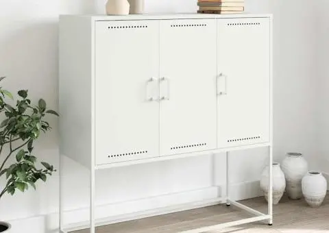 Dulap înalt, alb, 100,5x39x107 cm, oțel - 1/5